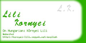 lili kornyei business card
